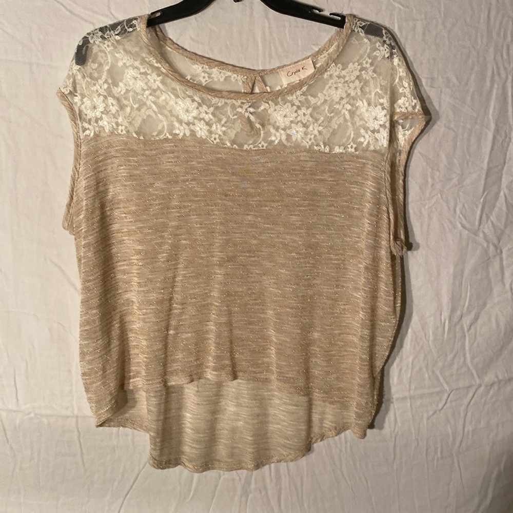 Elegant Lace and Knit Girls Blouse